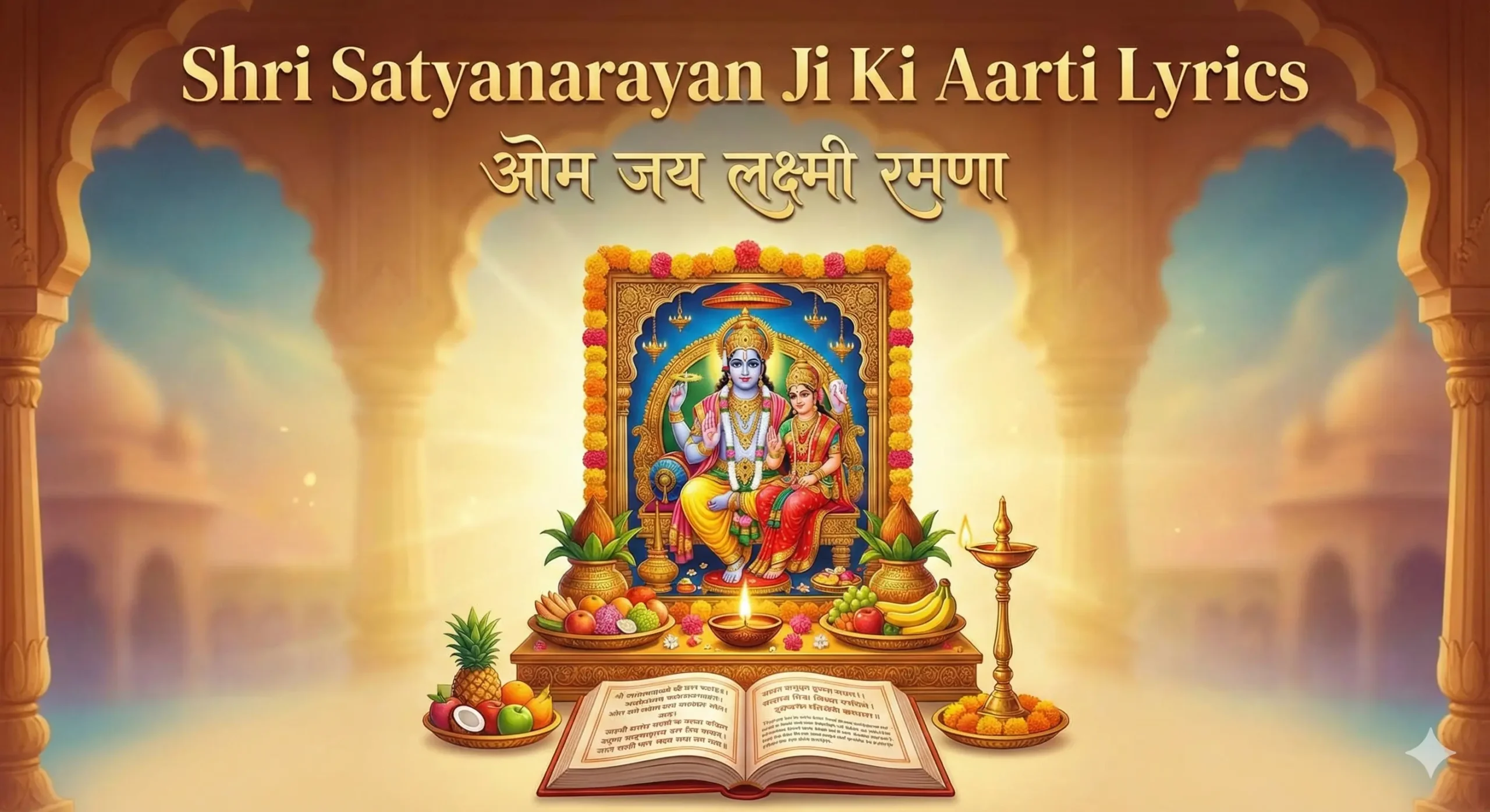 Shri Satyanarayan Ji Ki Aarti Lyrics - ओम जय लक्ष्मी रमणा